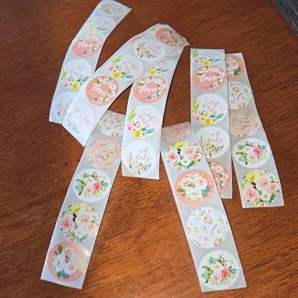 Efavormart Baby Shower Stickers 1'' Round 40 PCS Water Resistant DIY Floral - Picture 2 of 16